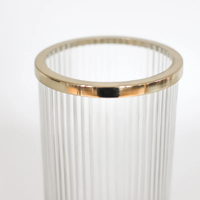 Windlicht | Hurricane aus Glas, Gold