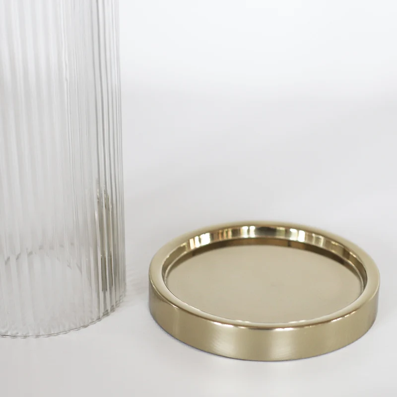 Windlicht | Hurricane aus Glas, Gold