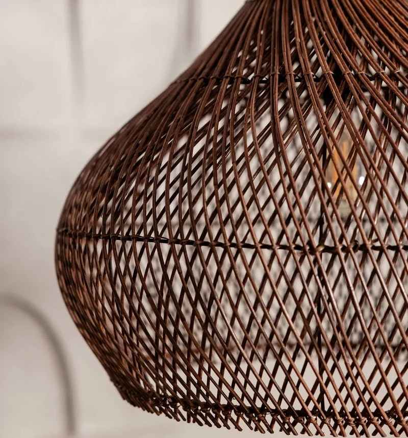 Hängelampe Rattan, braun