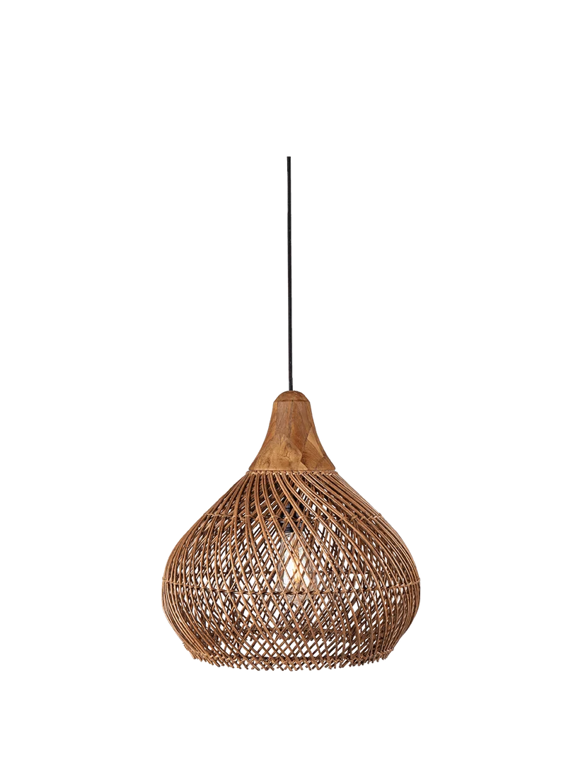 Hängelampe Rattan, braun