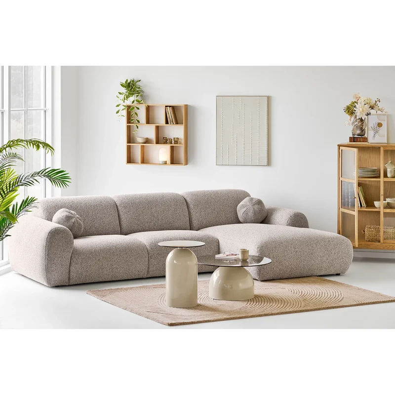 Loungesofa Clio L300cm, steingrau