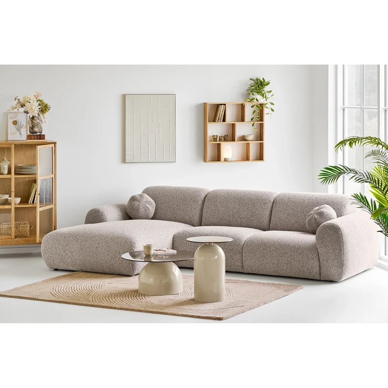 Loungesofa Clio L300cm, steingrau