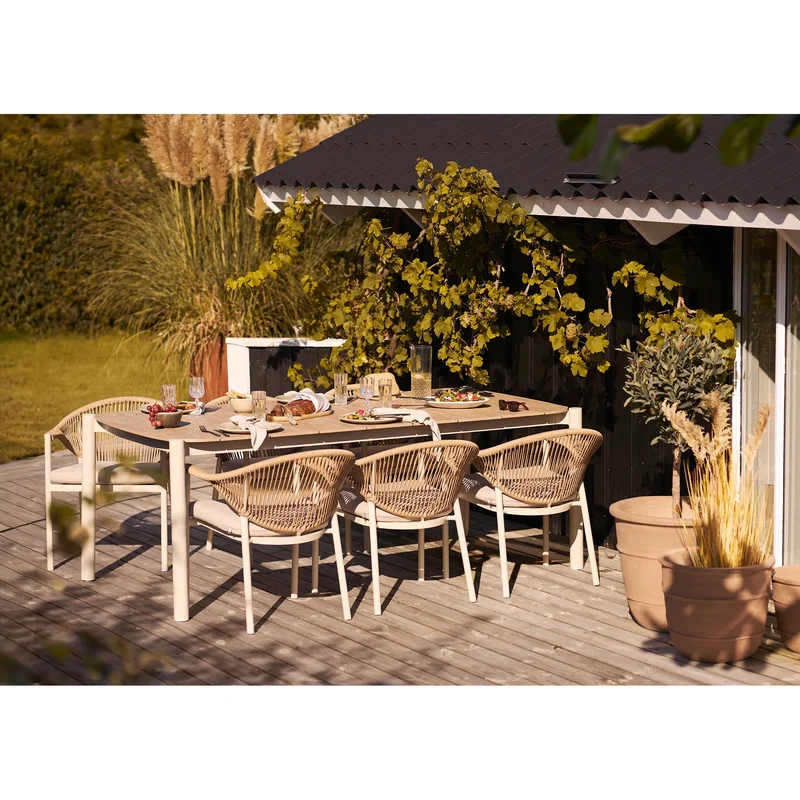 Outdoor Esstisch 200x100cm, sand/natur
