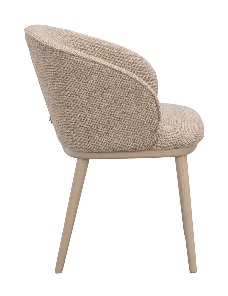 Polsterstuhl June beige, Eiche hell