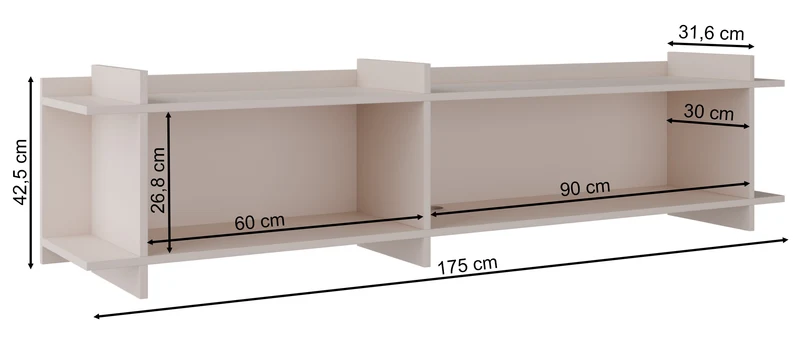 Fencey TV-Schrank stehend-hängend 175 cm Casella Eiche Braun