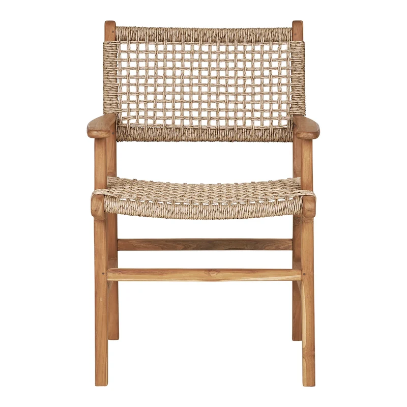 Rattanstuhl mit Armlehne, naturfarben