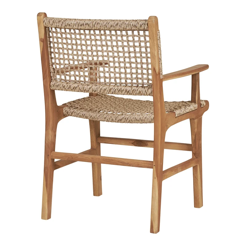 Rattanstuhl mit Armlehne, naturfarben