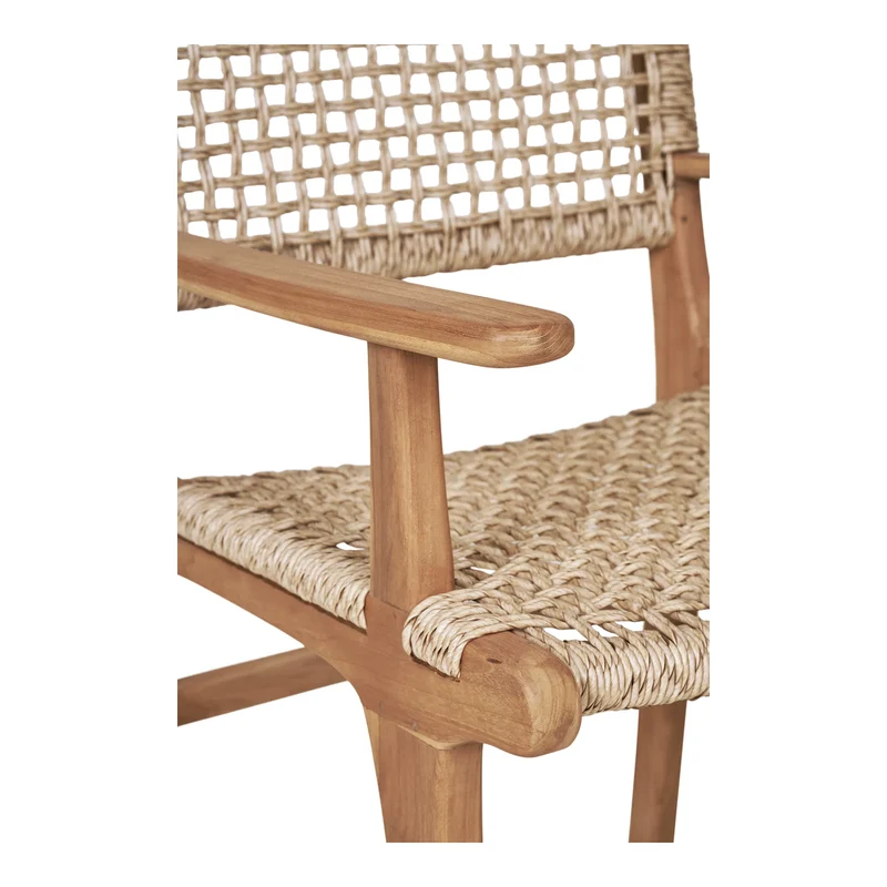 Rattanstuhl mit Armlehne, naturfarben
