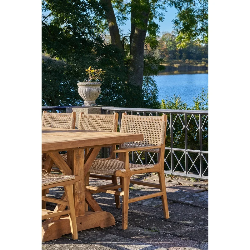 Rattanstuhl mit Armlehne, naturfarben