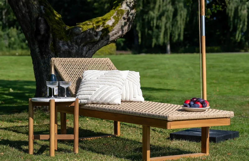 Sonnenliege Teak/Rattan