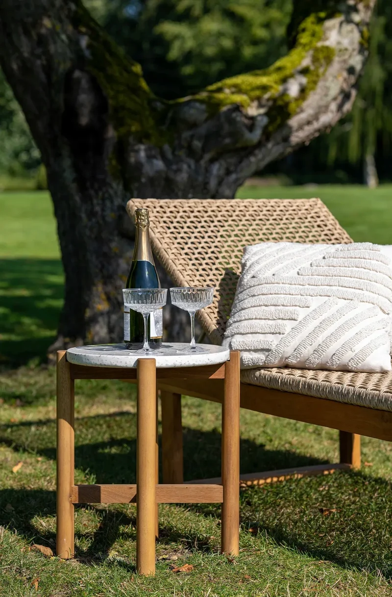 Sonnenliege Teak/Rattan