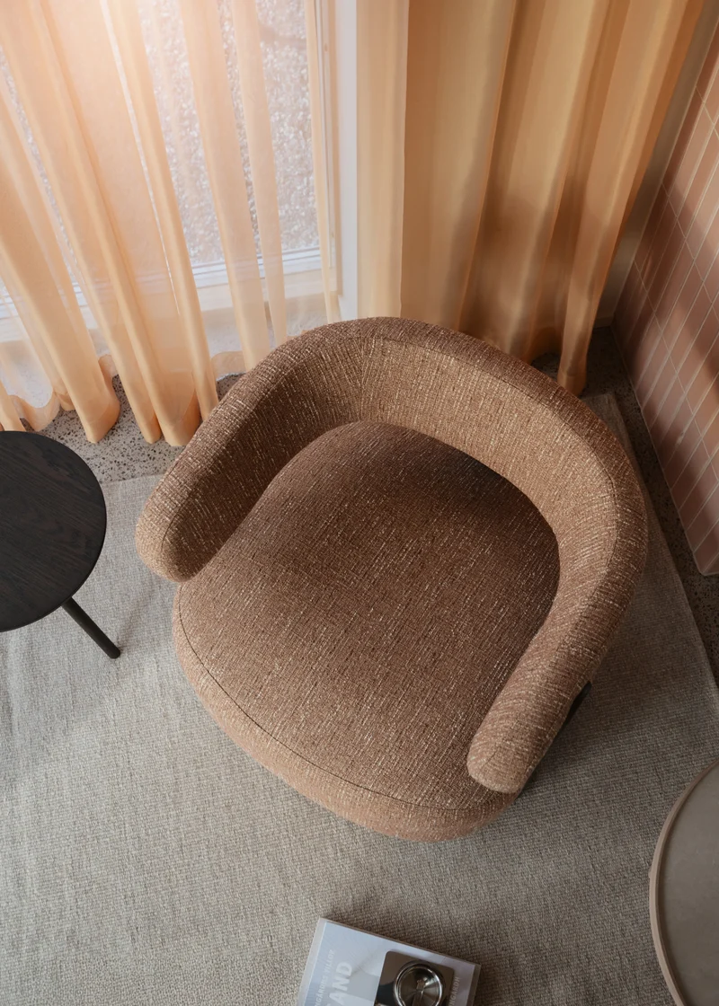 Loungechair safran, Eiche braun