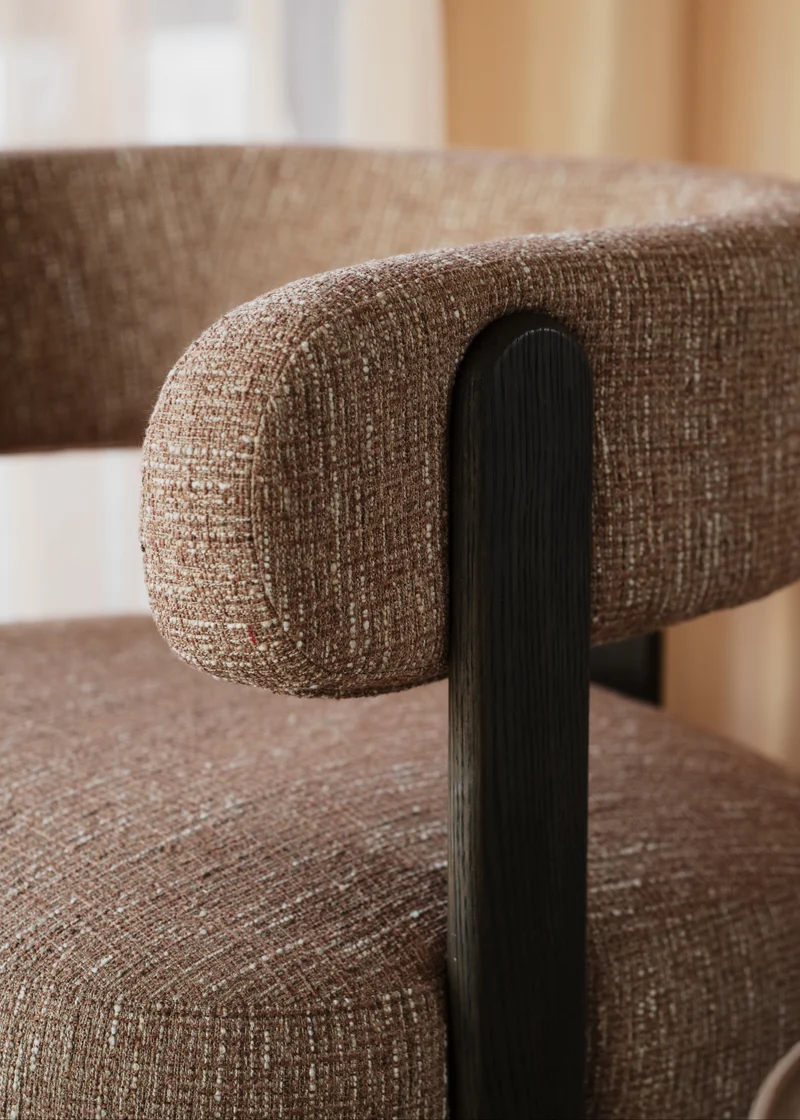 Loungechair safran, Eiche braun