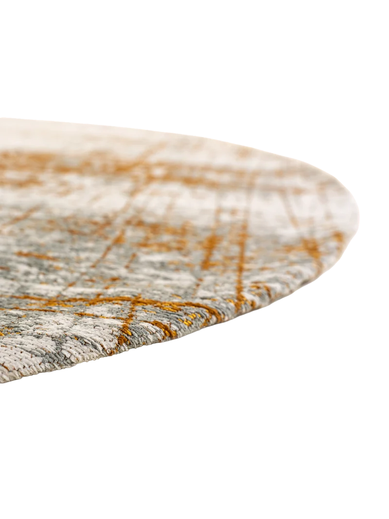 Mad Men Columbus Gold Runder Teppich