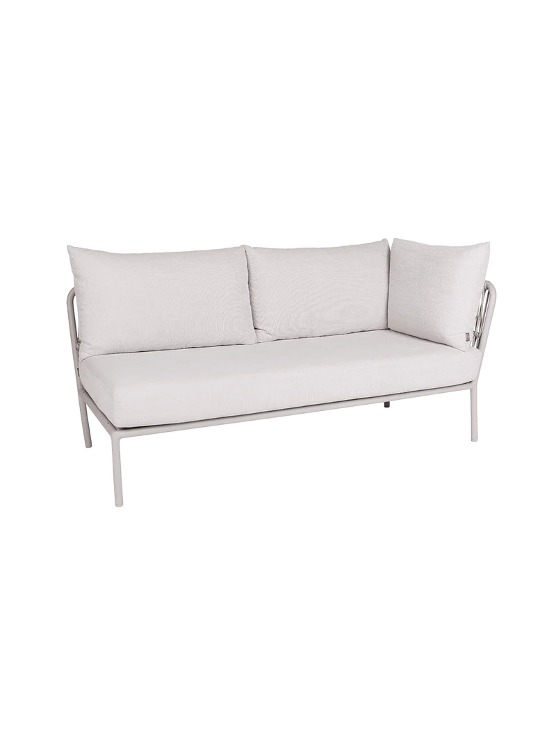 Element Romy Lounge 2-Sitzer Armlehne links Aluminium greige Kissen 100% Polyacryl Vanilla