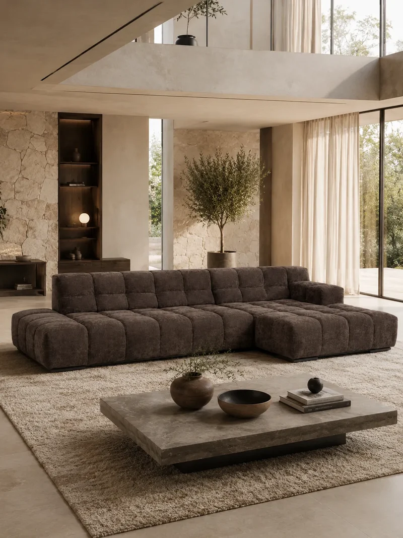 Temple Sofa | "2HT links + Element 70 ohne Armteil + REC rechts"