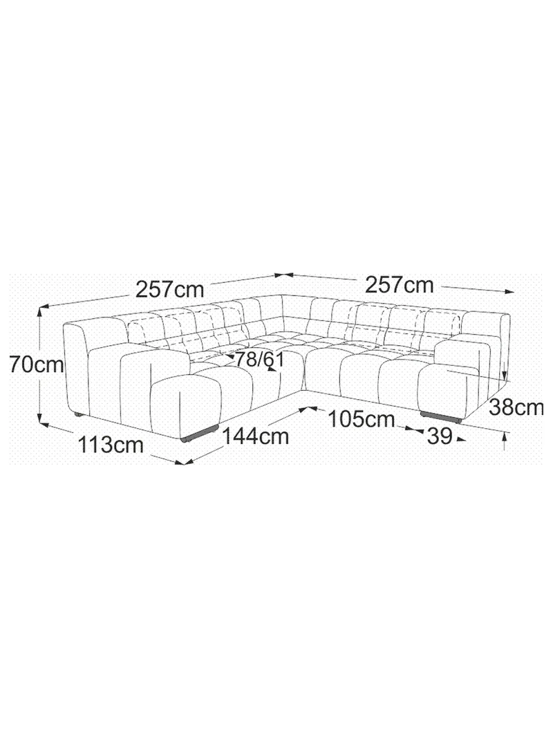 Temple Sofa | "Element Armteil links + Ecke + Element Armteil rechts"