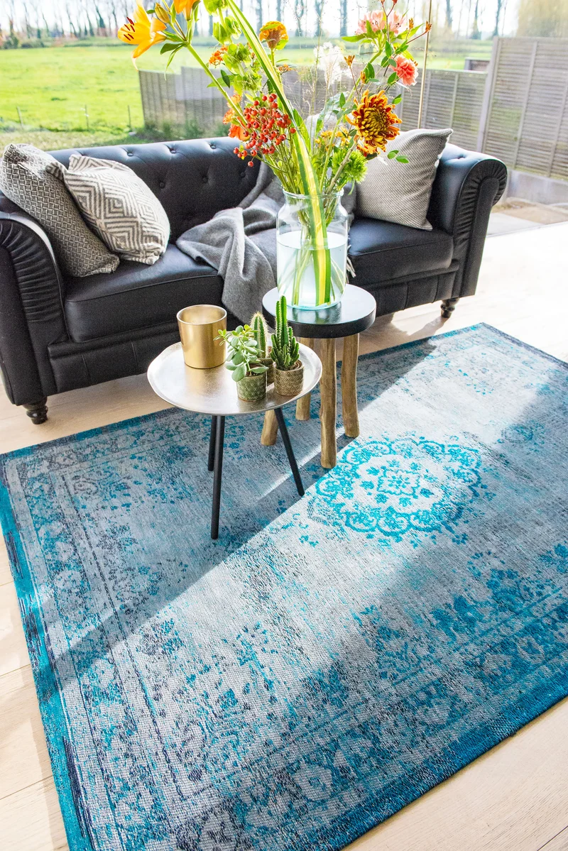 Ornament Grey Turquoise Teppich