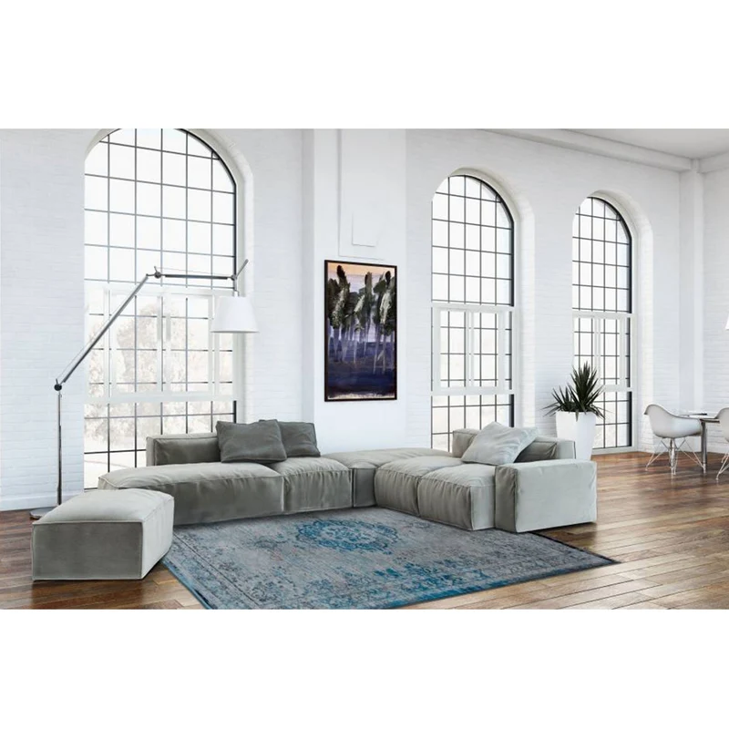 Ornament Grey Turquoise Teppich