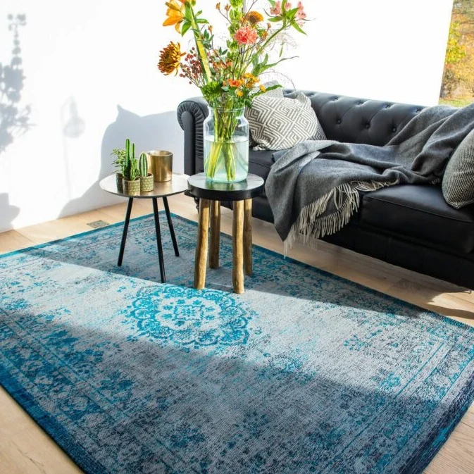 Ornament Grey Turquoise Teppich
