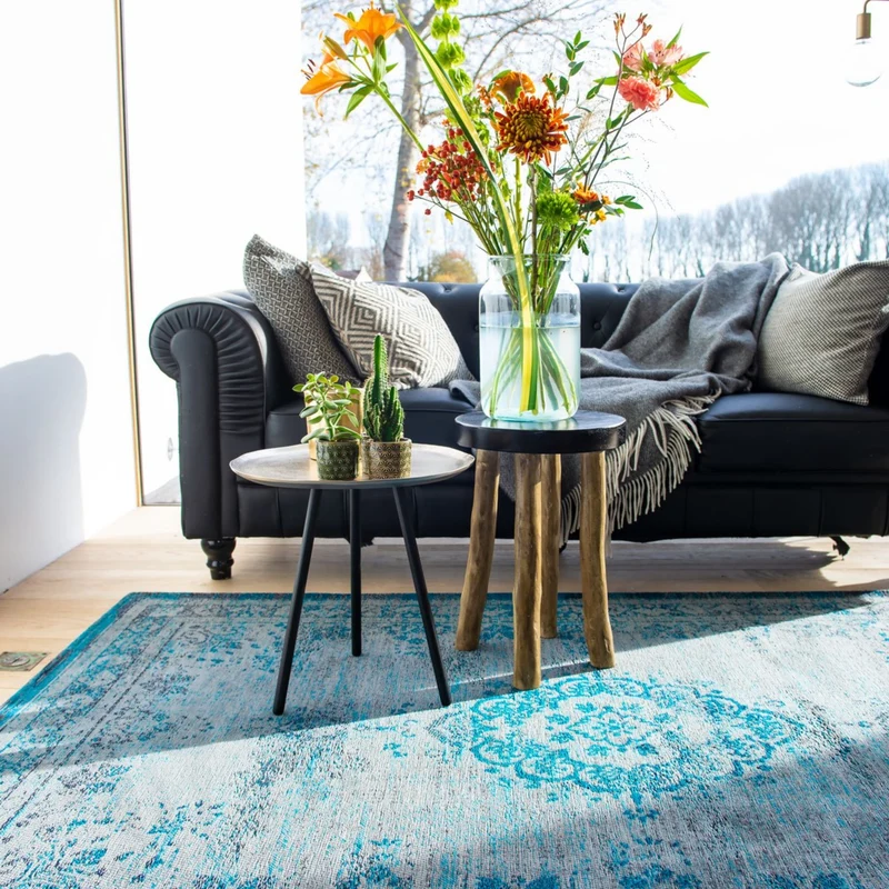 Ornament Grey Turquoise Teppich