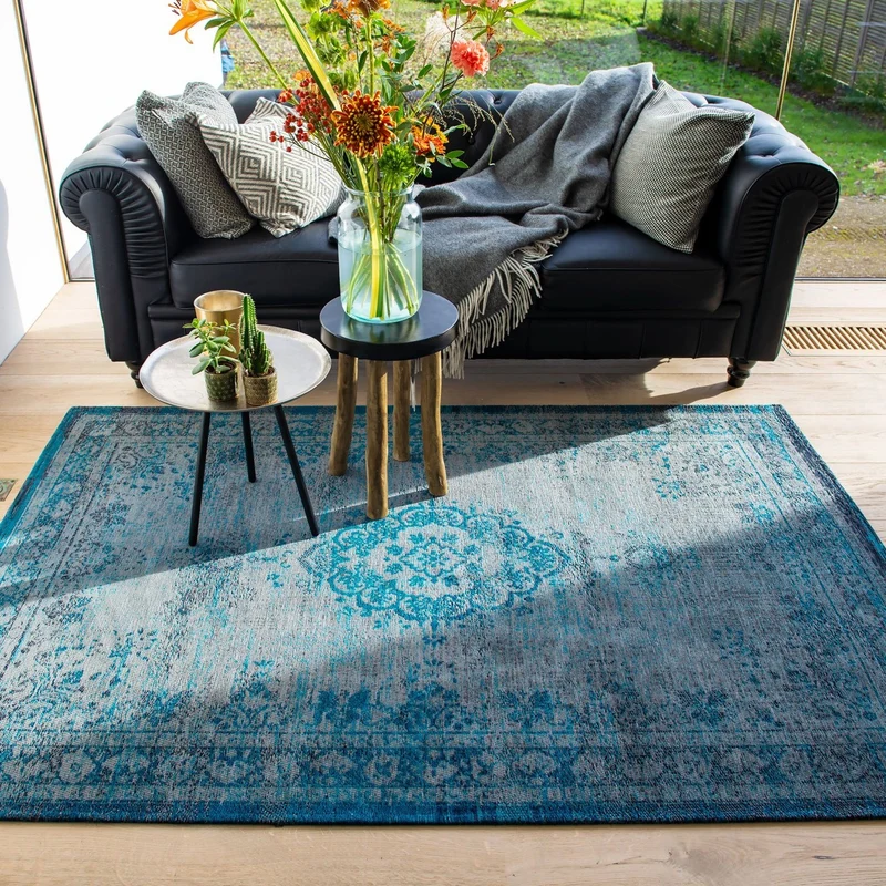 Ornament Grey Turquoise Teppich
