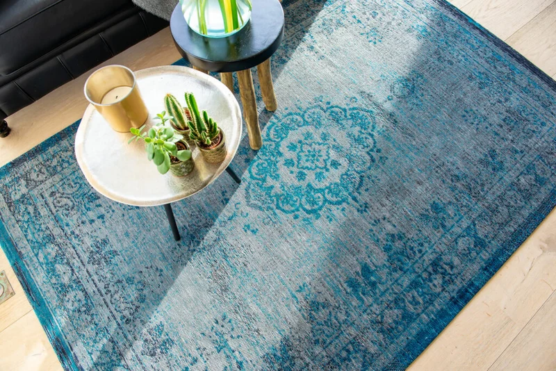 Ornament Grey Turquoise Teppich
