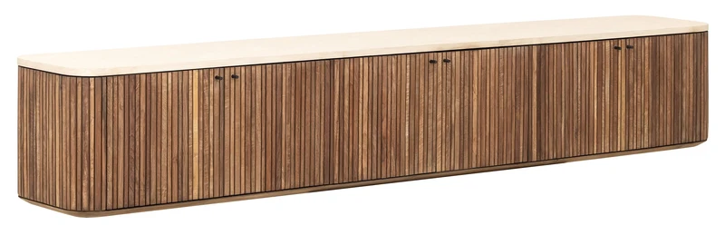 Lowboard Mata L 220cm, Teakholz