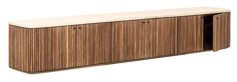 Lowboard Mata L 220cm, Teakholz