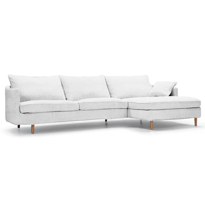 Ecksofa | Carla in Caleido White - Weiß