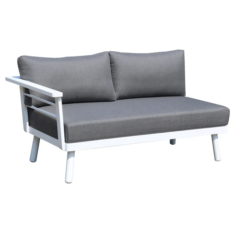 Outdoor Ecklounge Miami, Aluminium - weiß, grau