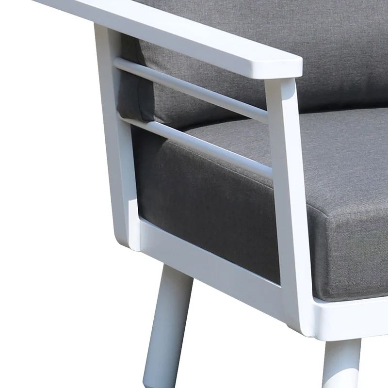Outdoor Ecklounge Miami, Aluminium - weiß, grau