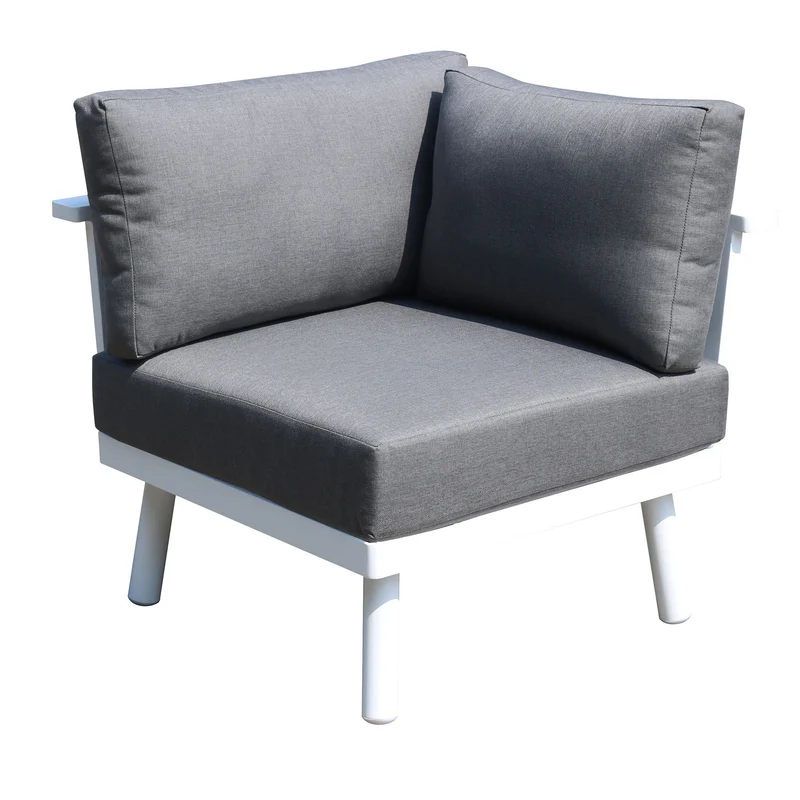 Outdoor Ecklounge Miami, Aluminium - weiß, grau