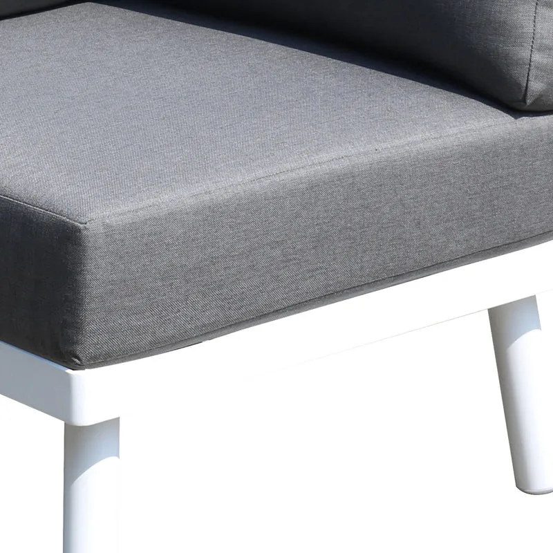 Outdoor Ecklounge Miami, Aluminium - weiß, grau