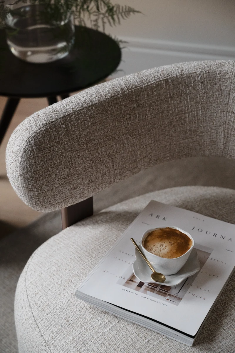 Loungechair beige, Eiche braun
