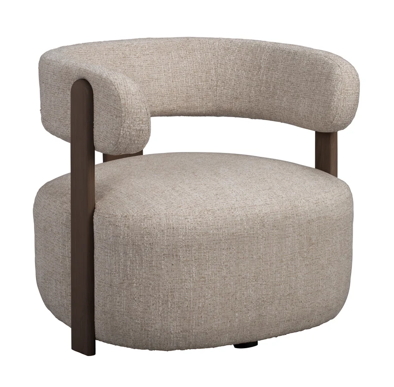 Loungechair beige, Eiche braun