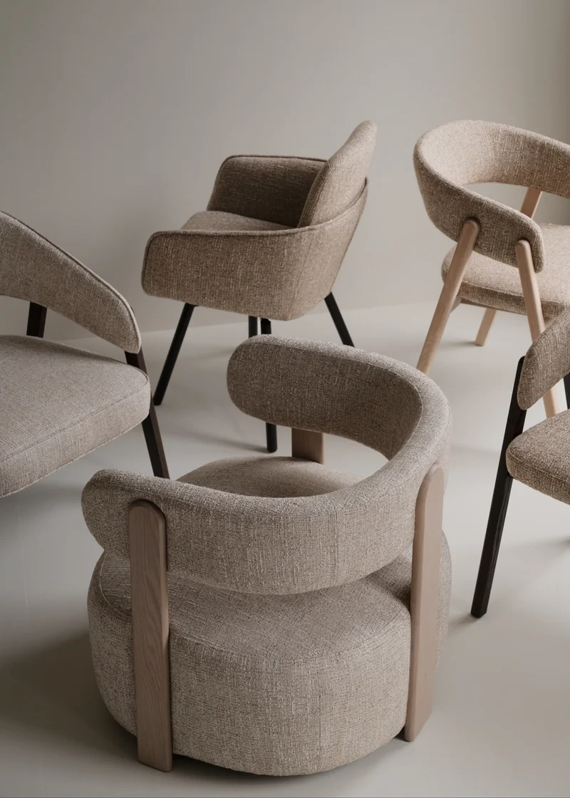 Loungechair beige, Eiche hell