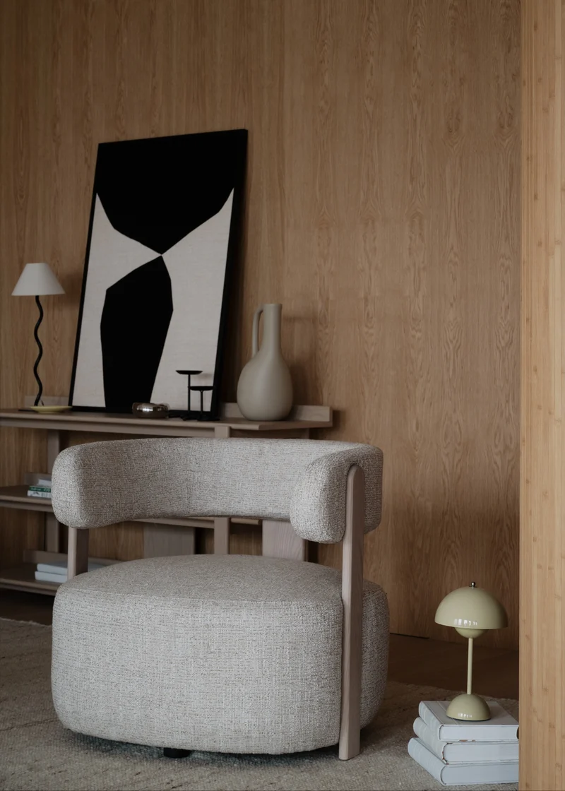 Loungechair beige, Eiche hell