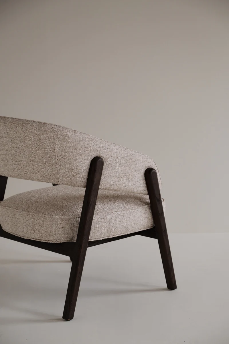 Loungechair Barn beige, Eiche braun