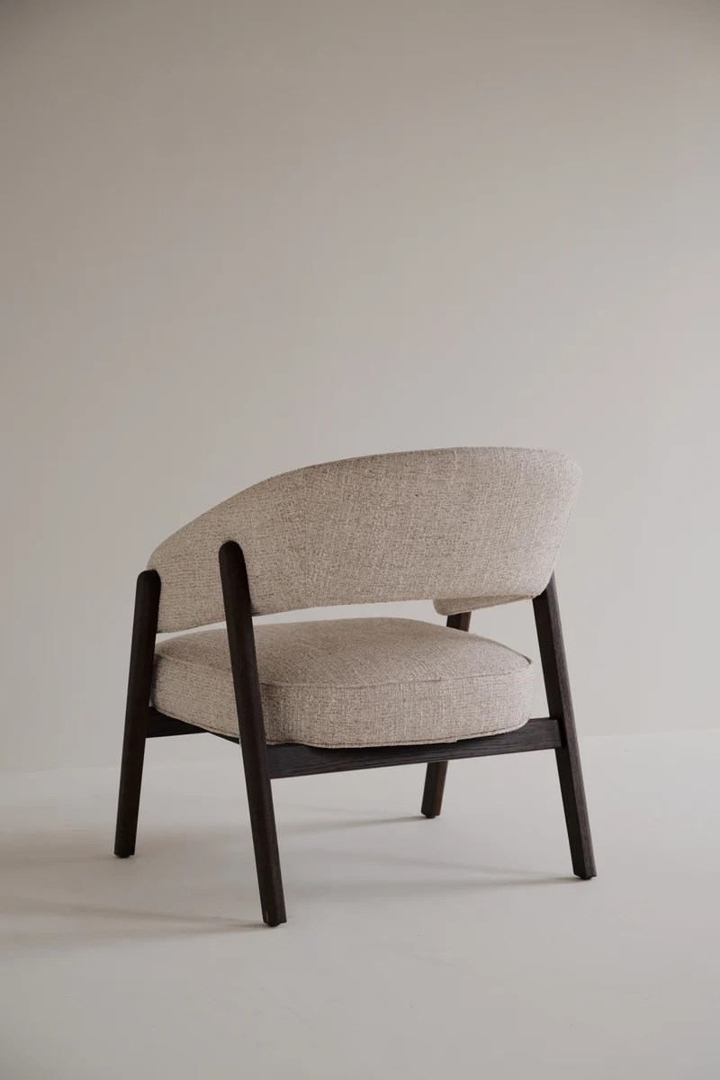 Loungechair Barn beige, Eiche braun