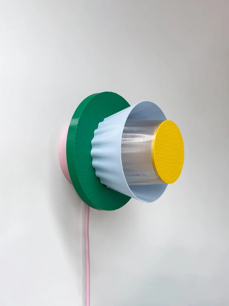 Applique Mina ø17cm + câble - jaune/bleu ciel/vert/rose