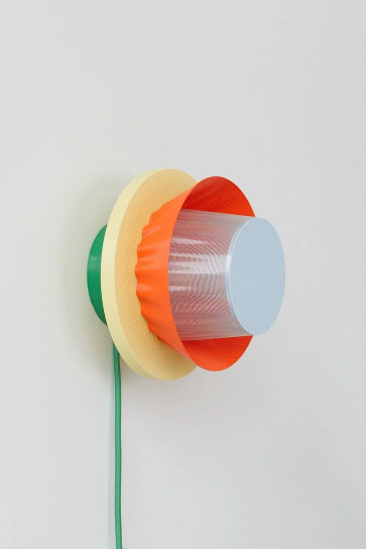 Applique Mina ø17cm + câble - bleu ciel/orange/jaune pastel/vert