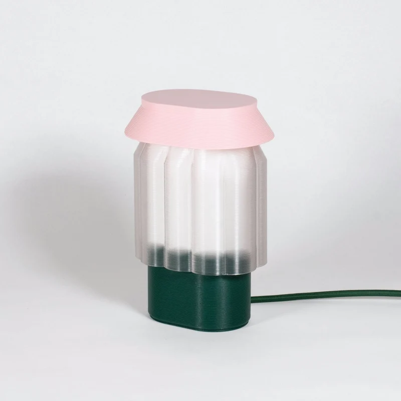 LAMPE NOUR - vert forêt/rose