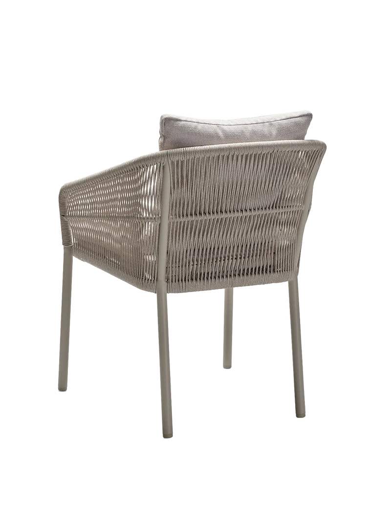 Stapelsessel Jella Aluminium greige Kordel greige Kissenset 100% Polyacryl Vanilla