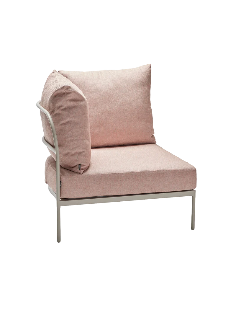 Eckelement Coco Lounge Aluminium greige Kissen 100% Polyacryl Lychee
