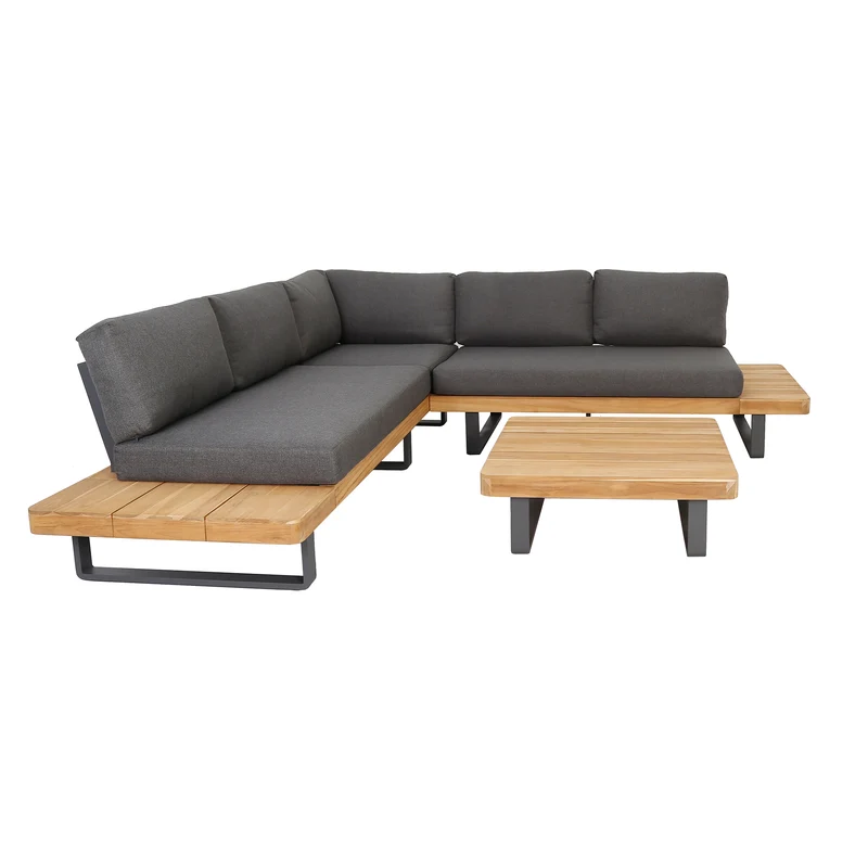 Outdoor Ecklounge Bahamas mit Tisch, Akazie - anthrazit, teak