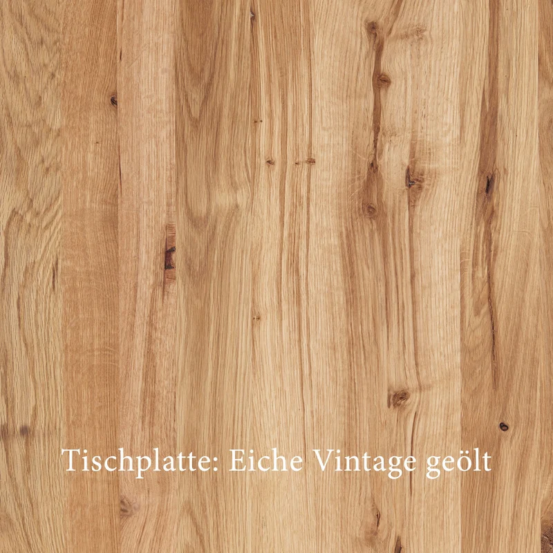 Esstisch | Ella Vintage aus Eiche, geölt auf Metallbeinen