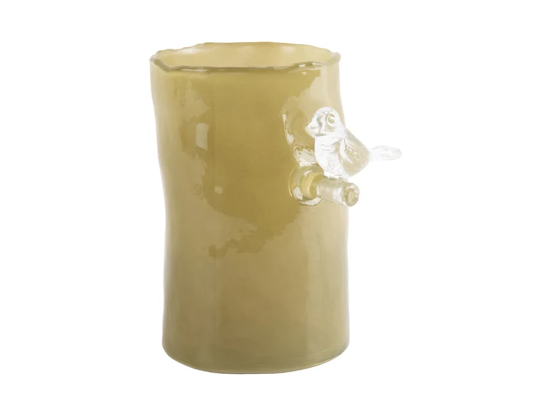 Vase Oiseau sur branche _ VERT