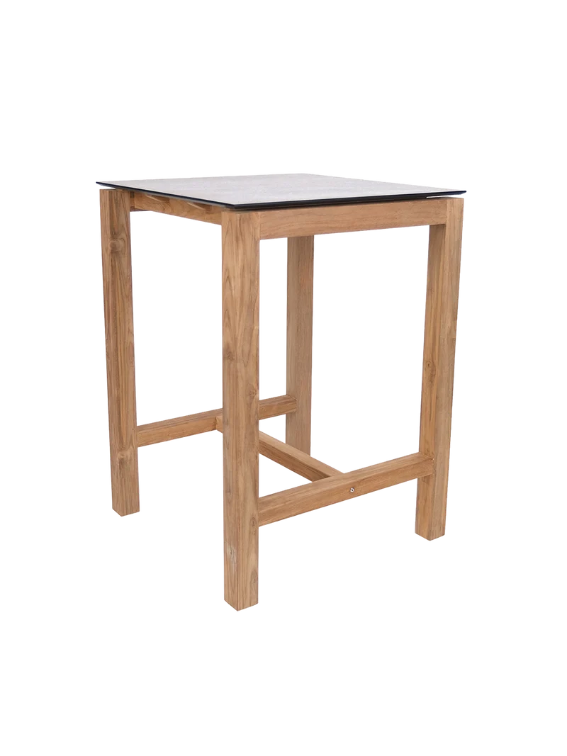 Bartischgestell Theo Old Teak für Tischplatte 80x80 cm