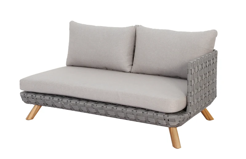 Outdoor Ecklounge Ego mit Hocker/Tisch, Wicker - beige, grau